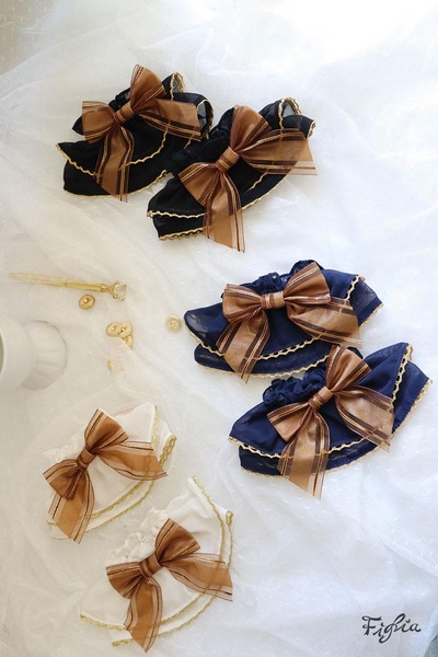 Dark Golden Bow Lace Cuff 暗金色系蝴蝶結雪紡手袖